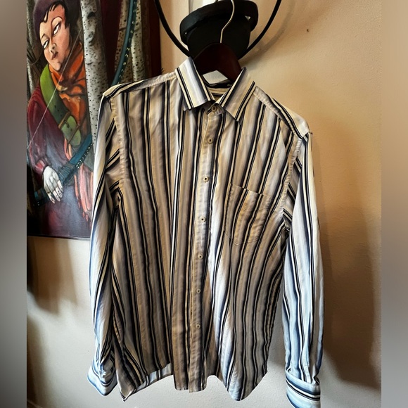 Tommy Bahama Shirt Mens Size L Blue Striped Button Up Causal  Long  Sleeves - Picture 2 of 8